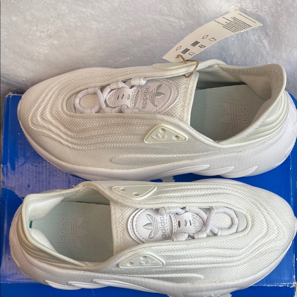 Adidas Kids White Chunky Sneakers FZ5638 Cloud White Dove Grey Size 4.5 NWT